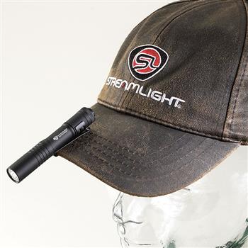 Streamlight MicroStream LED Penlight Flashlight attaches securely to the brim of your cap