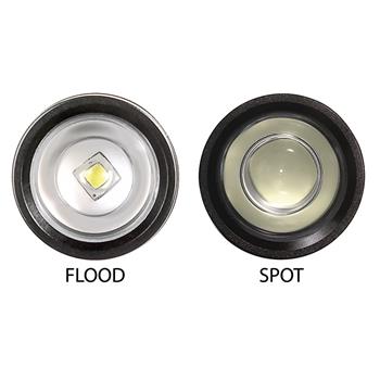 Streamlight® Jr F-Stop™ LED Flashlight slide technology for flood or spotlight