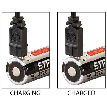 Streamlight Lithium Ion USB Battery has a battery status indicator