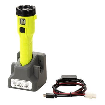 Yellow Streamlight Dualie® Rechargeable LED Flashlight with DC direct wire charge cord and one base