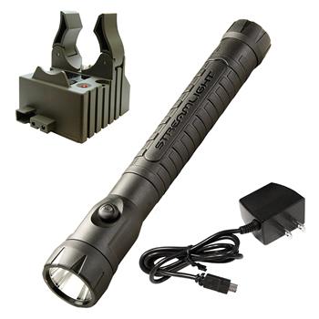 Black Streamlight PolyStinger LED HAZ-LO Rechargeable Flashlight with AC Charge Cord and 1 Base