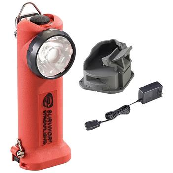 Orange Streamlight Survivor LED Rechargeable Flashlight with AC Charge Cord and 1 Base