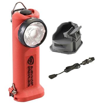 Orange Streamlight Survivor LED Rechargeable Flashlight with DC Charge Cord and 1 Base