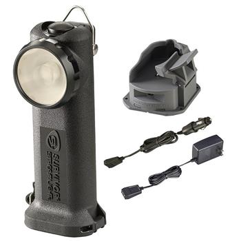 Black Streamlight Survivor LED Flashlight with AC/DC cords and one base